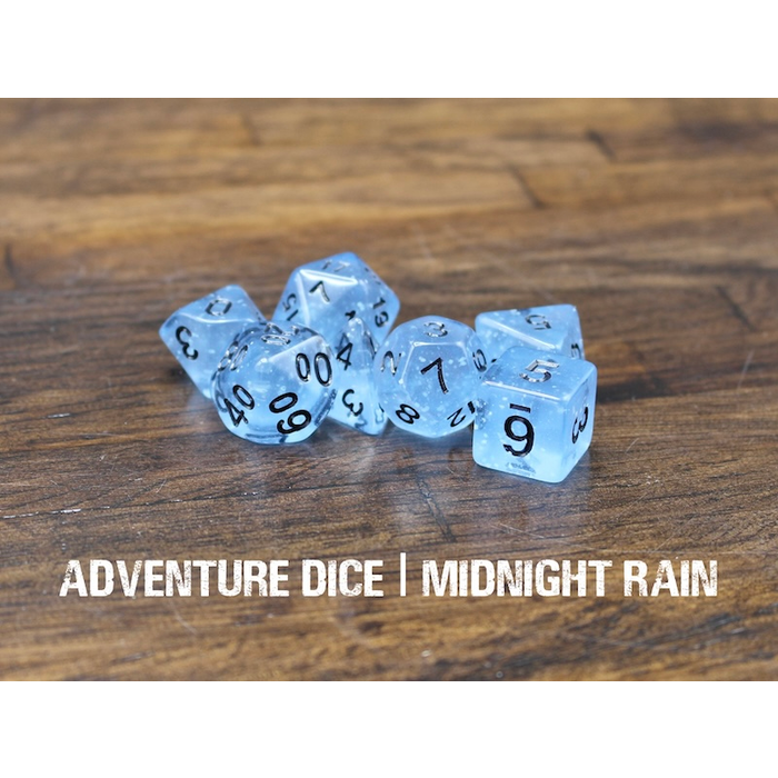 Adventure Dice 7-Piece RPG Dice Set: Midnight Rain