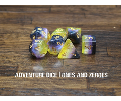 Adventure Dice 7-Piece RPG Dice Set: Ones and Zeroes