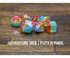 Adventure Dice 7-Piece RPG Dice Set: Pots n Pans