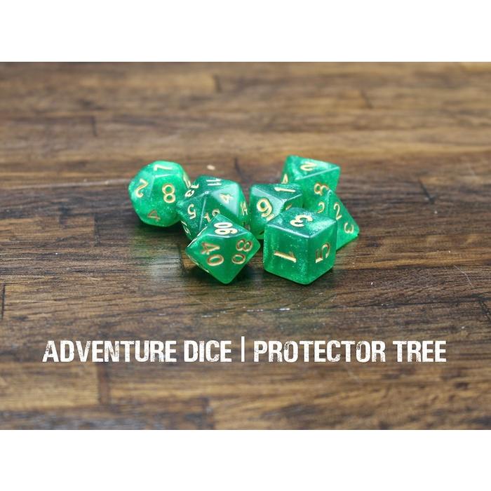 Adventure Dice 7-Piece RPG Dice Set: Protector Tree