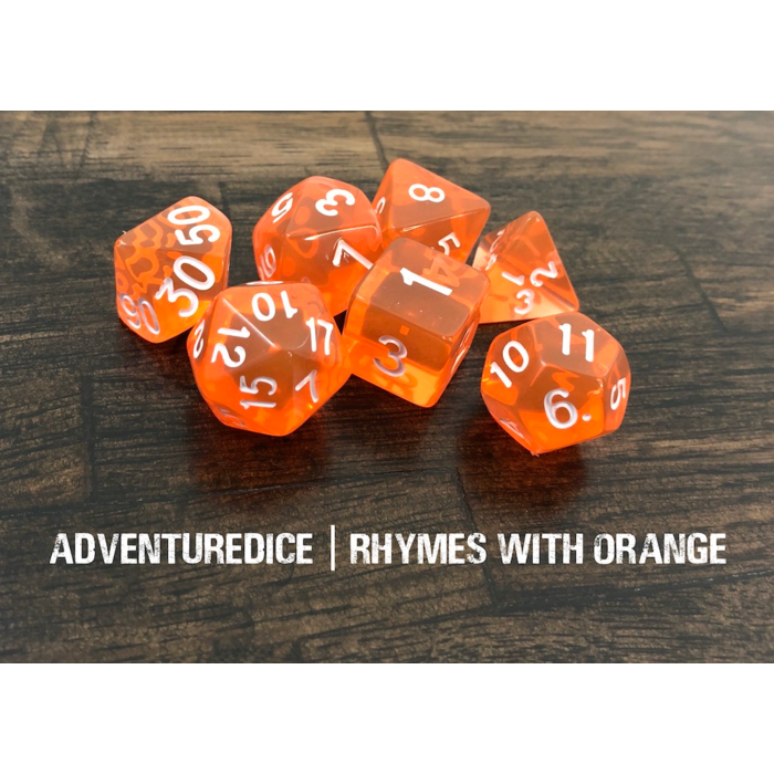 Adventure Dice 7-Piece RPG Dice Set: Rhymes with Orange