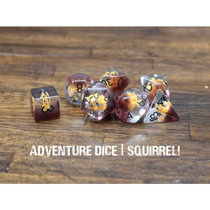 Adventure Dice 7-Piece RPG Dice Set: Squirrel!