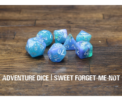 Adventure Dice 7-Piece RPG Dice Set: Sweet Forget-Me-Not