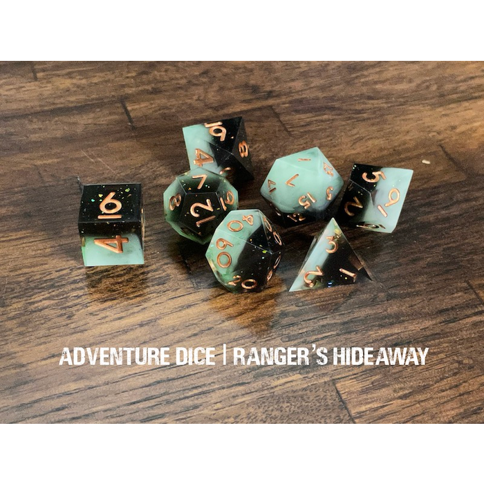 Adventure Dice 7-Piece RPG Premium Resin Dice Set: Ranger’s Hideaway