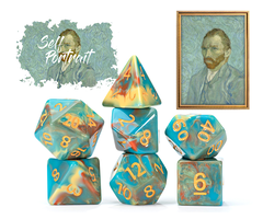 Gate Keeper Games 7-Piece RPG Dice Set: Van Gogh Dice - Self Portrait