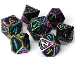 Die Hard Dice 7-Piece Metal RPG Dice Set: Dark Nexus Hexbreaker