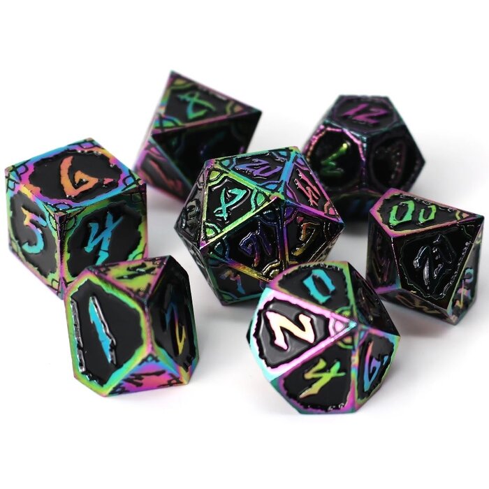 Die Hard Dice 7-Piece Metal RPG Dice Set: Dark Nexus Hexbreaker