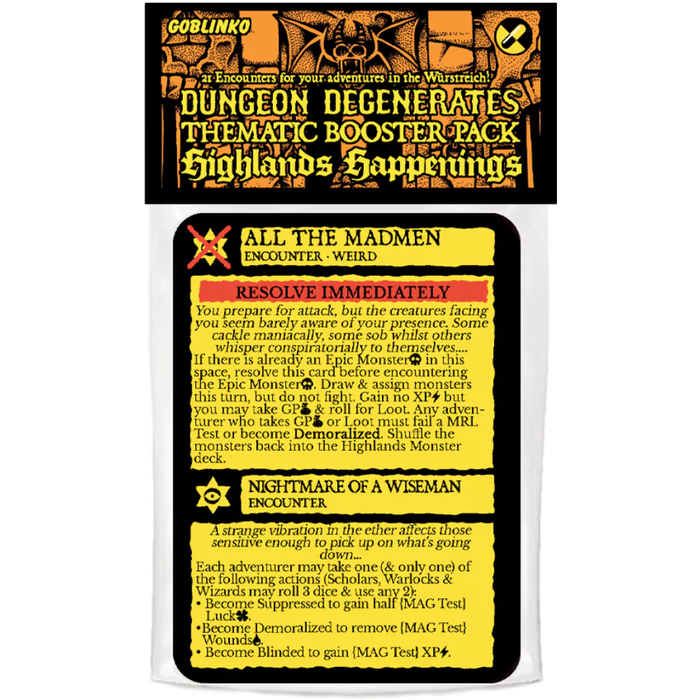 Misc Board Games Dungeon Degenerates Booster -