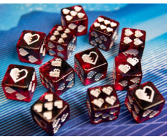 Infinite Black LLC 12d6 Dice (16mm): Heart Pip