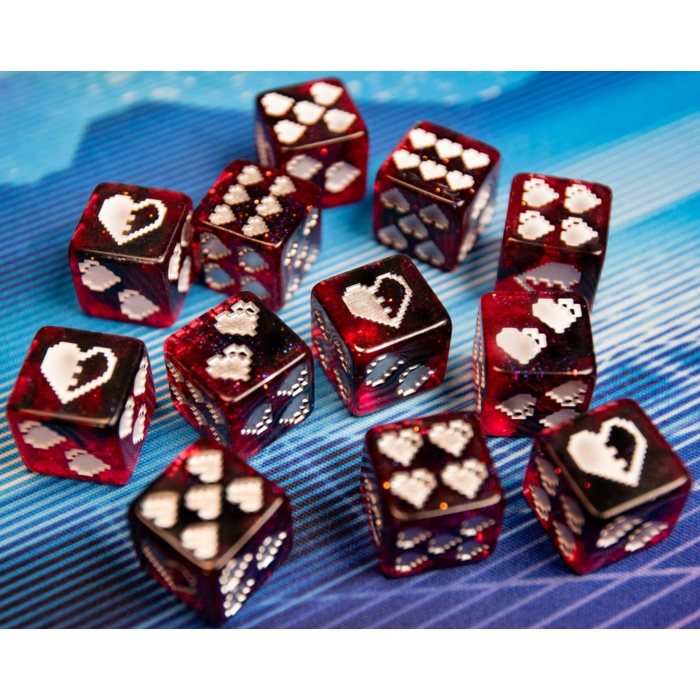 Infinite Black LLC 12d6 Dice (16mm): Heart Pip