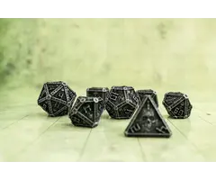 Mystery Dice Goblin 7-Piece Metal RPG Dice Set: Black Crypt