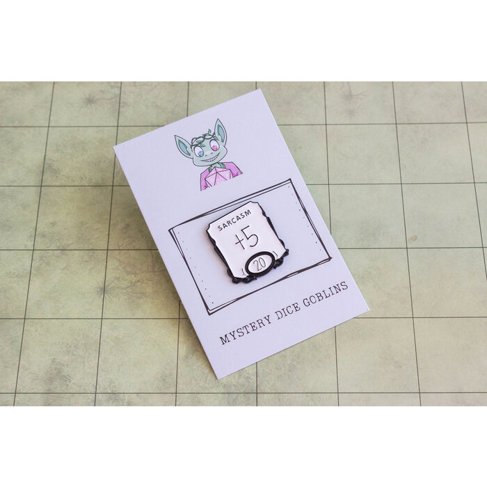 Mystery Dice Goblin Enamel Pin - Mystery Dice Goblin - Sarcasm +5