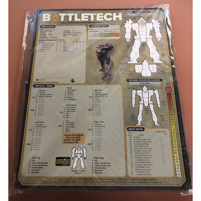 Catalyst Games Battletech: Premium Record Sheets -