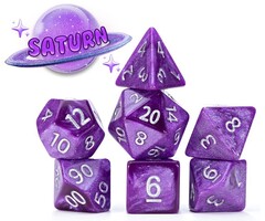 Gate Keeper Games 7-Piece RPG Dice Set: Mercurial - Saturn