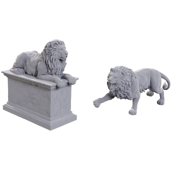 Wizkids/NECA LLC Pathfinder Deep Cuts Miniatures: Stone Lion & Animated Stone Lion