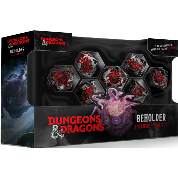 Fanroll 7-Piece Inclusion RPG Dice Set: Dungeons & Dragons Beholder