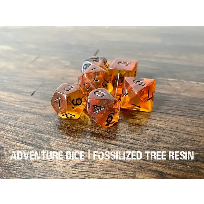 Adventure Dice 7-Piece RPG Dice Set: Fossilized Tree