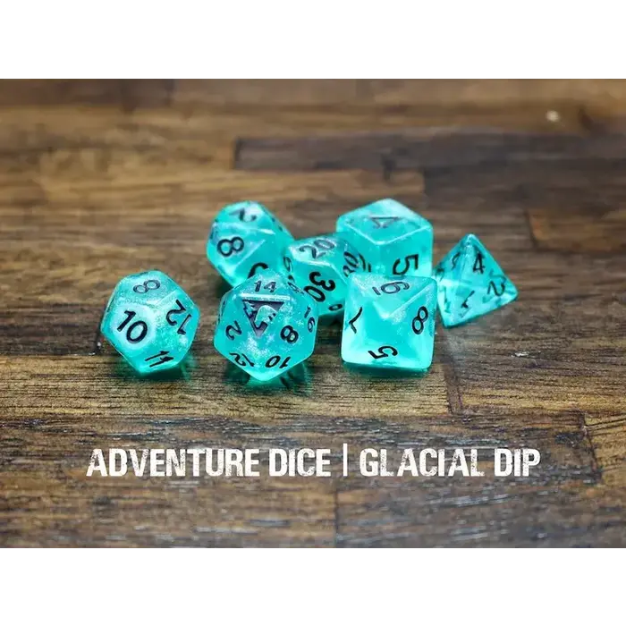 Adventure Dice 7-Piece RPG Dice Set: Glacial Dip