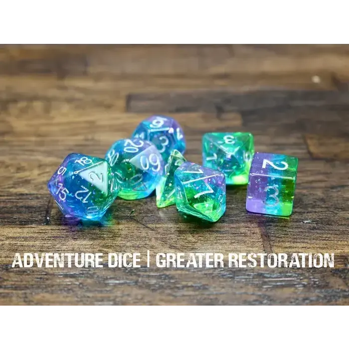 Adventure Dice 7-Piece RPG Dice Set: Greater Restoration