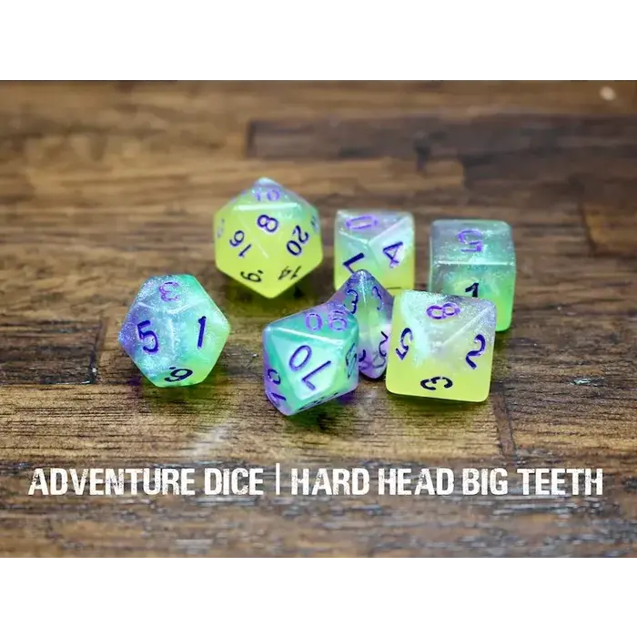 Adventure Dice 7-Piece RPG Dice Set: Hard Head Big Teeth