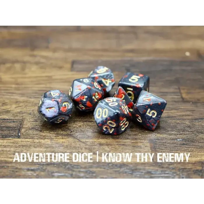 Adventure Dice 7-Piece RPG Dice Set: Know Thy Enemy