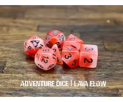 Adventure Dice 7-Piece RPG Dice Set: Lava Flow