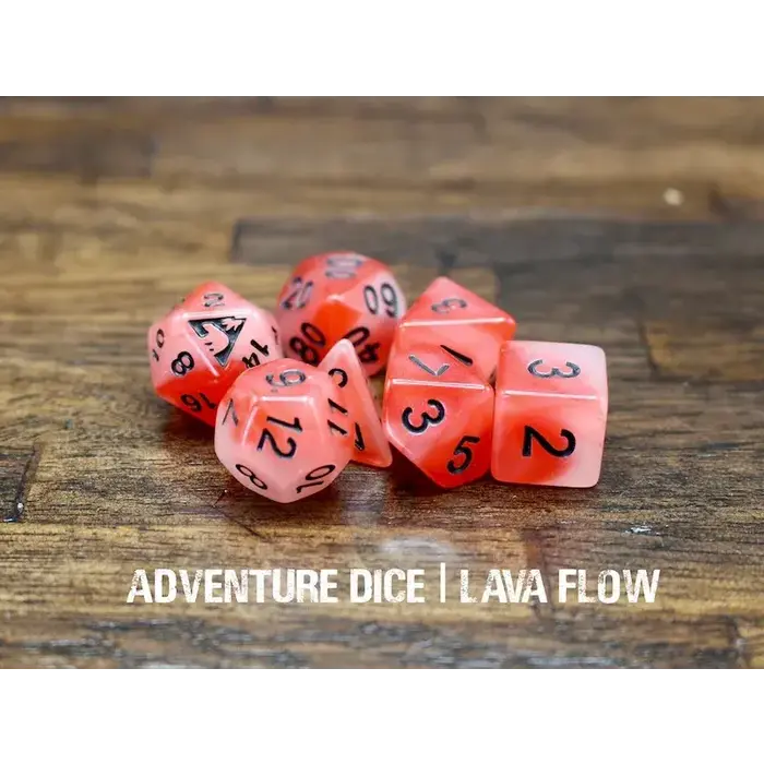 Adventure Dice 7-Piece RPG Dice Set: Lava Flow