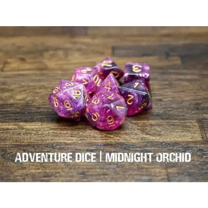 Adventure Dice 7-Piece RPG Dice Set: Midnight Orchid