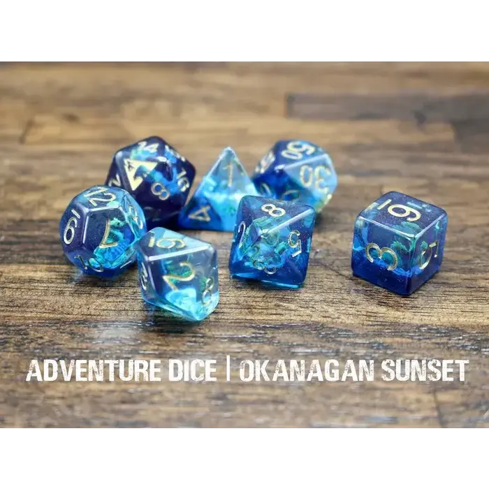 Adventure Dice 7-Piece RPG Dice Set: Okanagan Sunset