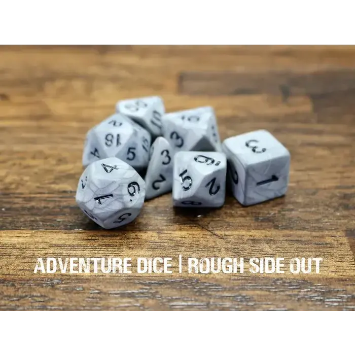 Adventure Dice 7-Piece RPG Dice Set: Rough Side Out