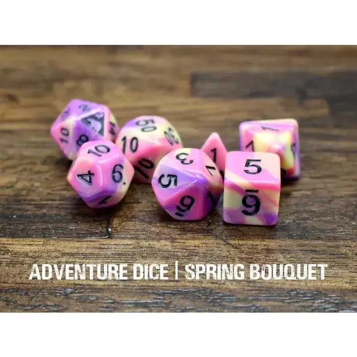 Adventure Dice 7-Piece RPG Dice Set: Spring Bouquet
