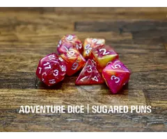 Adventure Dice 7-Piece RPG Dice Set: Sugared Puns