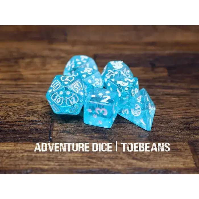 Adventure Dice 7-Piece RPG Dice Set: Toebeans