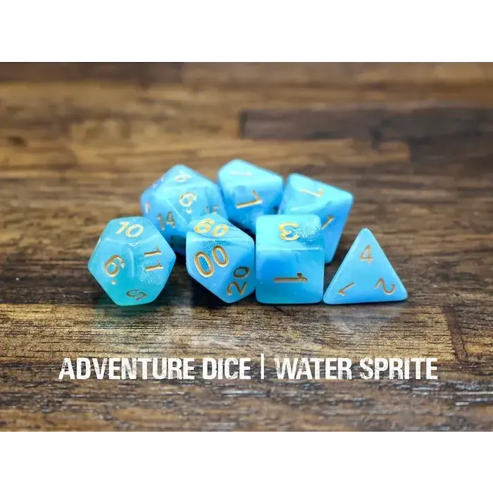 Adventure Dice 7-Piece RPG Dice Set: Water Sprite