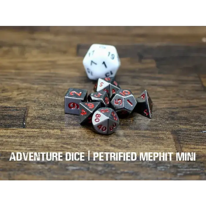 Adventure Dice Mini 7-Piece RPG Premium Metal Dice Set: Petrified Mephit
