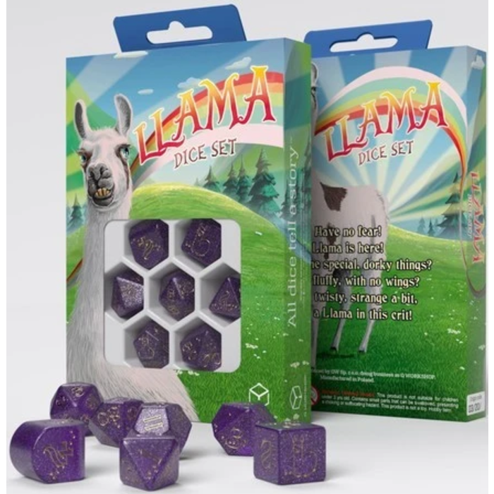 Q-Workshop 7-Piece RPG Dice Set: Sparkling Llama -