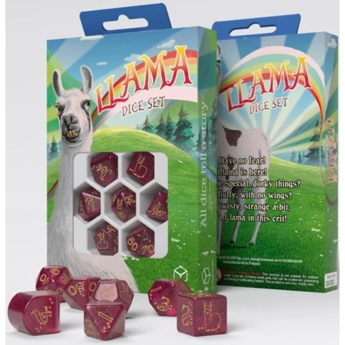 Q-Workshop 7-Piece RPG Dice Set: Sparkling Llama -