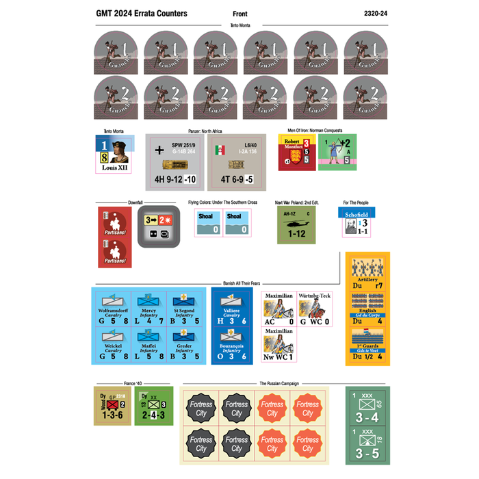 GMT Games GMT - 2024 Replacement Counter Sheet