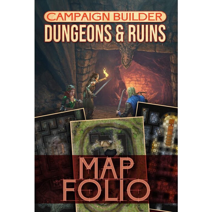 Kobold Press Campaign Builder: Dungeons & Ruins Map Folio (5E Compatible)