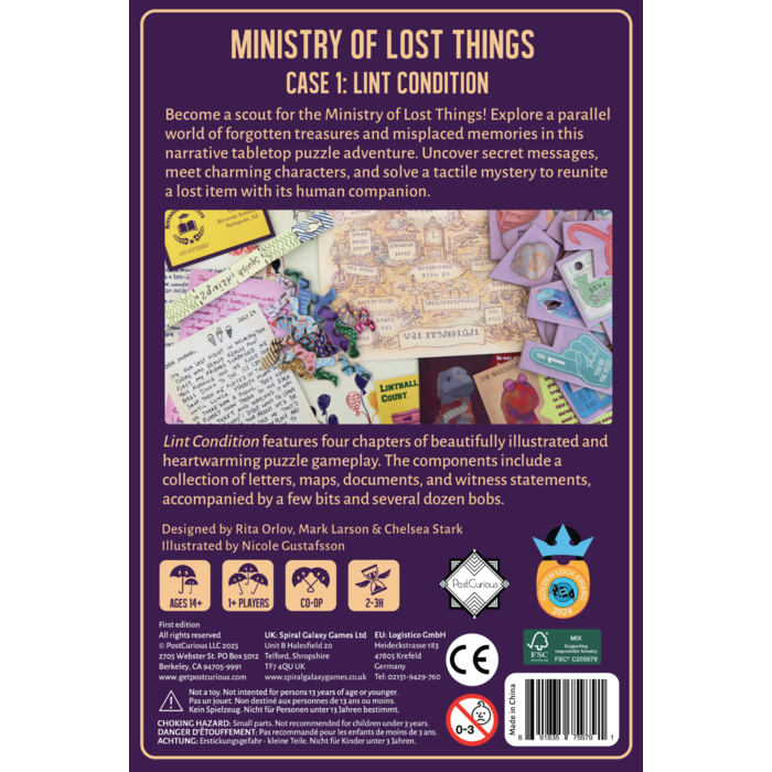 PostCurious Ministry of Lost Things: Case 1: Lint Condition (A Puzzletale Series)
