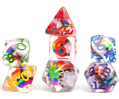 Sirius Dice 7-Piece RPG Dice Set: Inclusion - Pride Progress