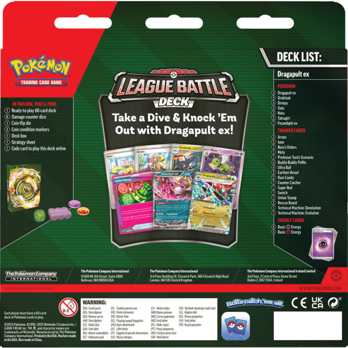 The Pokemon Company International Pokemon TCG - League Battle Deck: Dragapult ex *LIMIT OF 1 PER HOUSEHOLD*