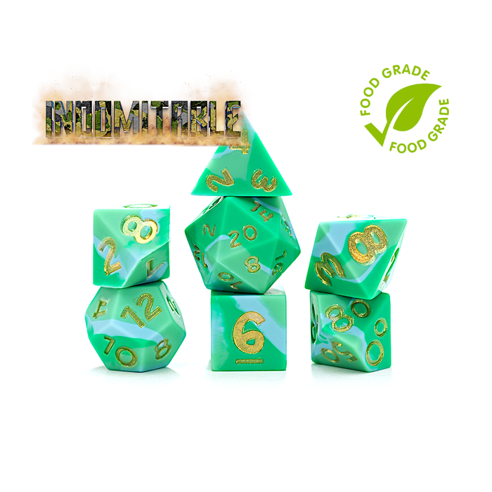 Gate Keeper Games 7-Piece Anti-Stress RPG Dice Set: Indominable