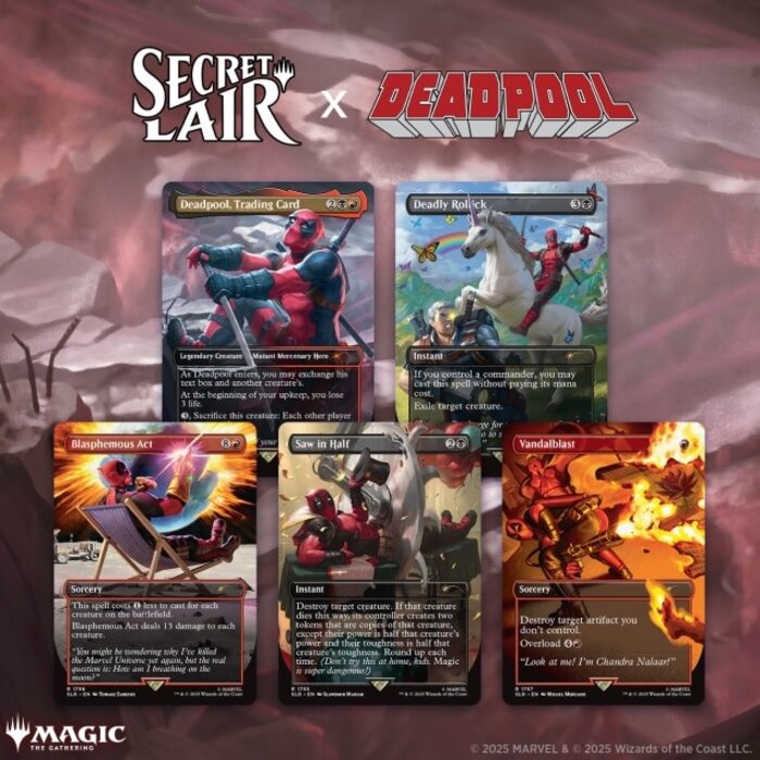 Wizards of the Coast Magic The Gathering TCG Secret Lair: Marvel Deadpool Set (Non-Foil) *LIMIT OF 1 PER HOUSEHOLD*
