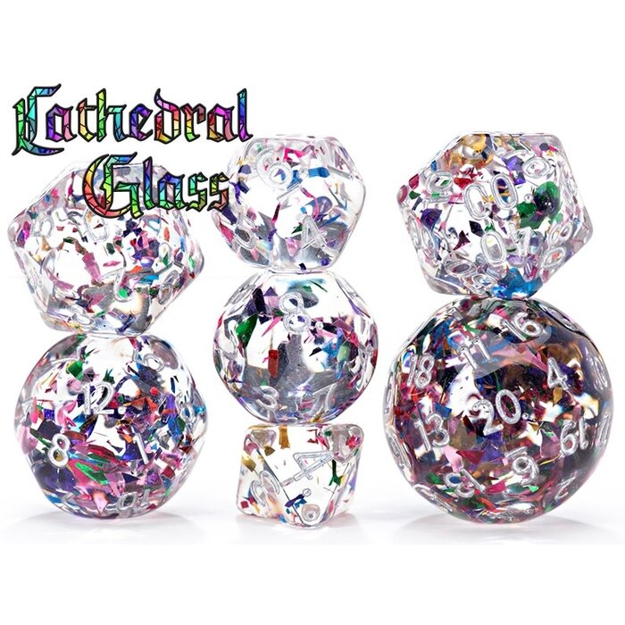 Gate Keeper Games 7-Piece Doubled RPG Dice Set: Cathedral Glass