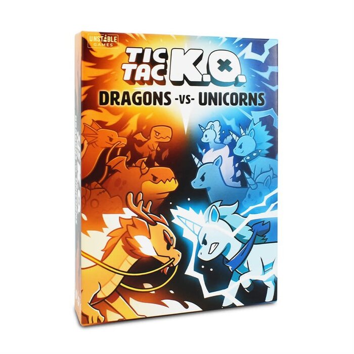 TeeTurtle Games Tic Tac K.O. - Dragons vs Unicorns