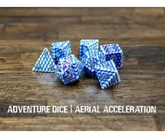 Adventure Dice 7-Piece RPG Premium Metal Dice Set: Aerial Acceleration