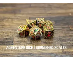 Adventure Dice 7-Piece RPG Premium Metal Dice Set: Burnished Scales