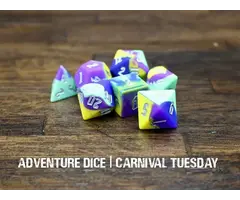 Adventure Dice 7-Piece RPG Premium Silicone Dice Set: Carnival Tuesday