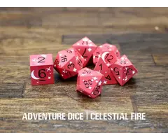 Adventure Dice 7-Piece RPG Premium Metal Dice Set: Celestial Fire